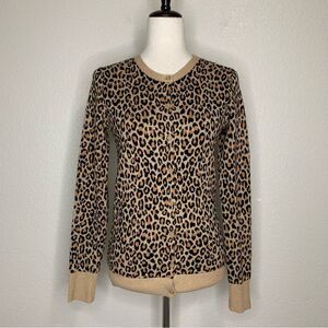 Merona Leopard Print Button Down Long Sleeves Cardigan
